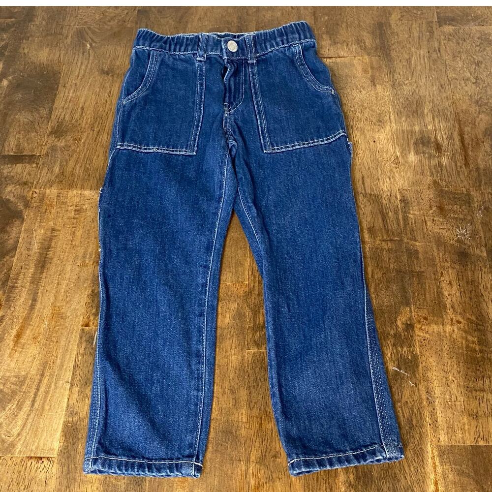 H&M‎ dark wash denim elastic waist adjustable cargo jean pants SIZE 6
